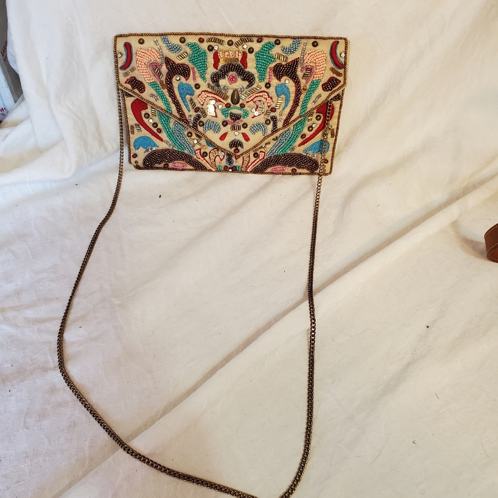 Djula Silk Evening Bag. Hand-Beaded in Paris. Vintage Luxury.